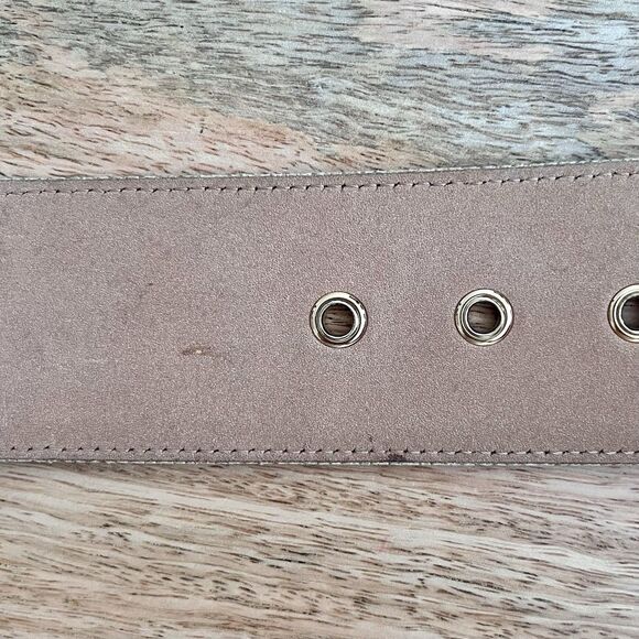 Chanel Authentic VTG 05 Womens Gold Wide Belt CC Logo Embellished Buckle Leather - Picture 11 of 16